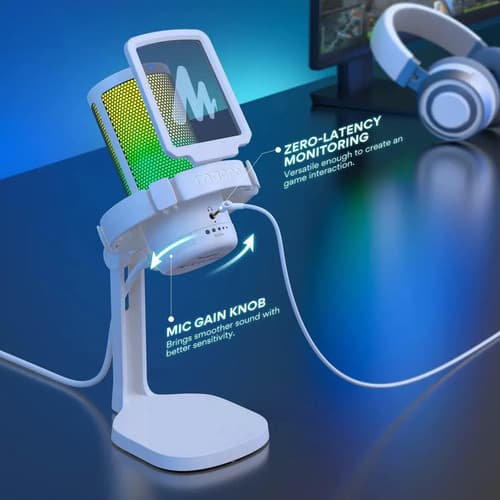 Microfone Condensador Gamer Maono Dgm20 Rgb Branco Branco - 3