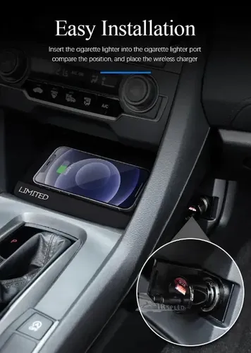 Carregador Sem Fio Wireless Por Indução Honda Civic G10 12v - 9