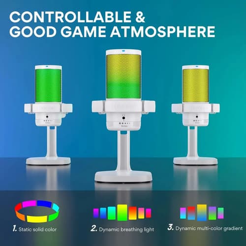 Microfone Condensador Gamer Maono Dgm20 Rgb Branco Branco - 2