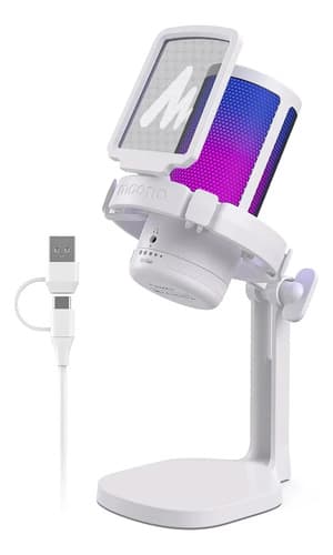 Microfone Condensador Gamer Maono Dgm20 Rgb Branco Branco - 1
