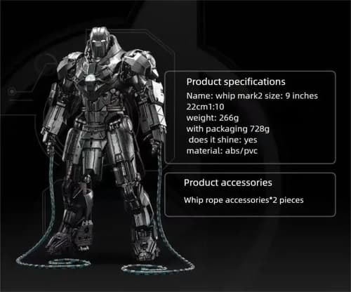 Homem De Ferro Zd Toys 20 Cm Vanko Ironman 2 Whiplash Black - 9