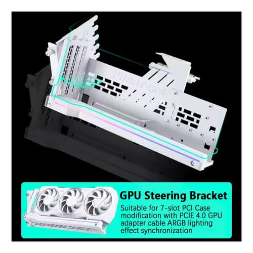 Suporte Gpu Vertical Regulável Pcie 4.0 Argb Com Extensor - 4