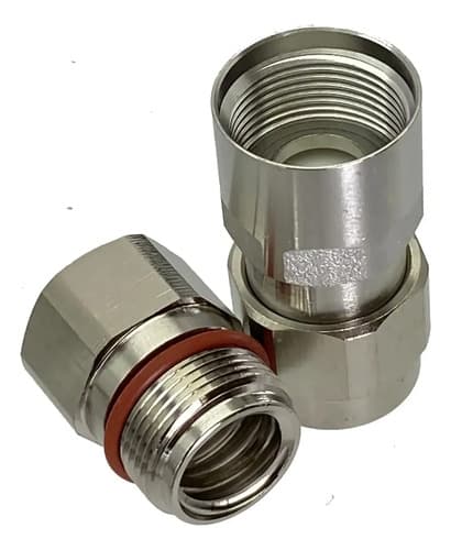 Kit 10 Peças Conector N Macho Para Lcf Cellflex 1/2 Rf Prateado - 4