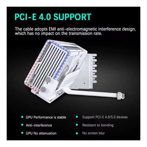 Suporte Gpu Vertical Regulável Pcie 4.0 Argb Com Extensor - 2
