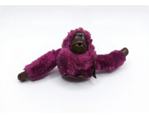 Chaveiro Pompom De Kong Chaveirinho De Macaquinho Com Sino Vinho Sem Argola - 1