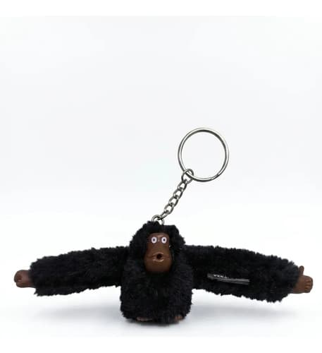 Chaveiro Pompom De Kong Chaveirinho De Macaquinho Com Sino Preto Com Argola - 1