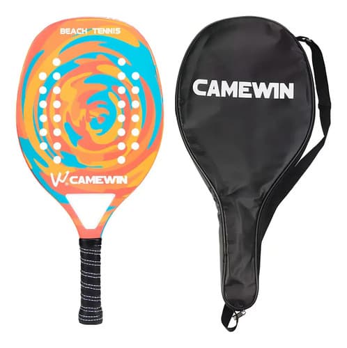 Camewin Raquete Beach Tennis Carbono Cores Modelos Com Capa Laranja - 1